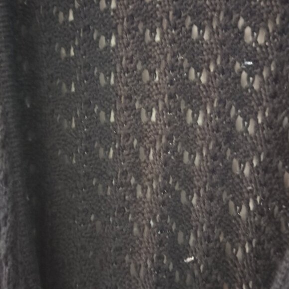 Black Crochet Cropped Sweater 100% Cotton - Picture 4 of 4
